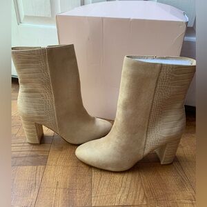 New Chinese Laundry Snake print and suede booties